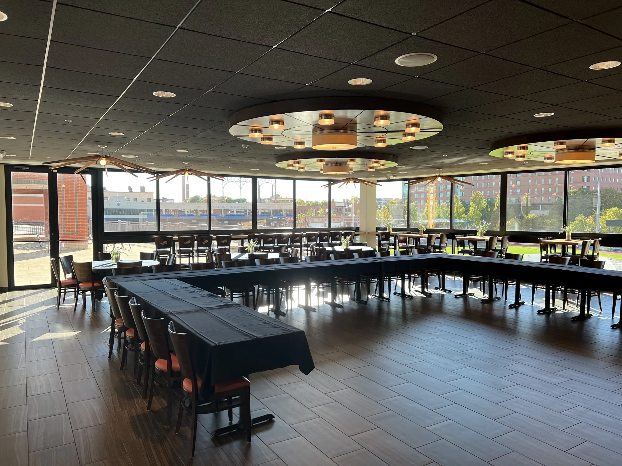 U-shaped meeting setup inside the Duck Club by Firestone